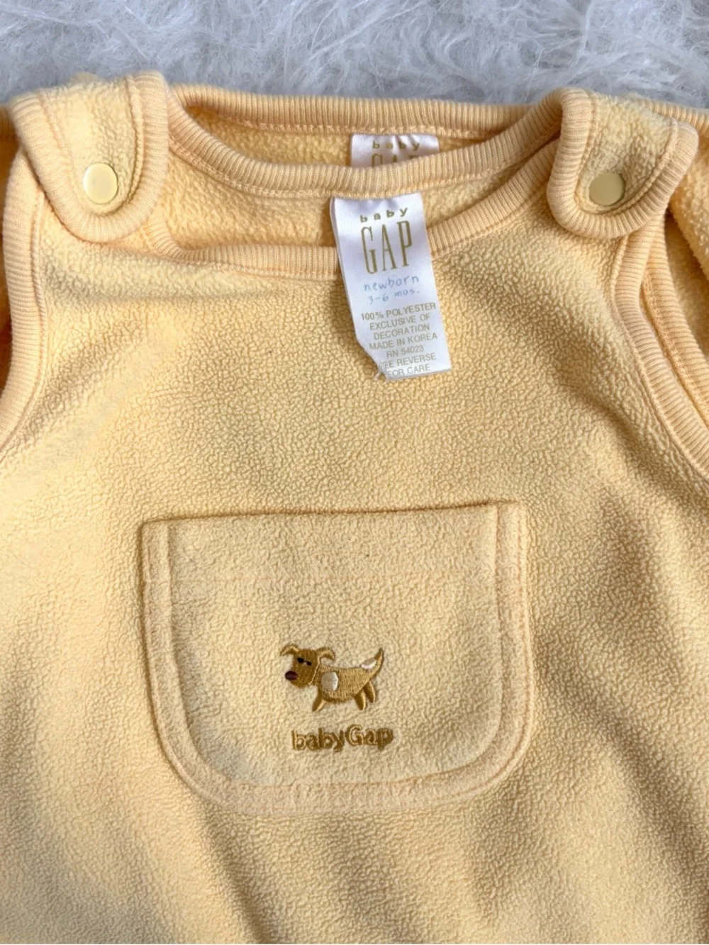 Baby GAP Gender Neutral Soft Yellow Fleece Romper with Snap Jacket